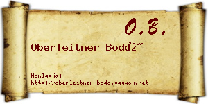 Oberleitner Bodó névjegykártya